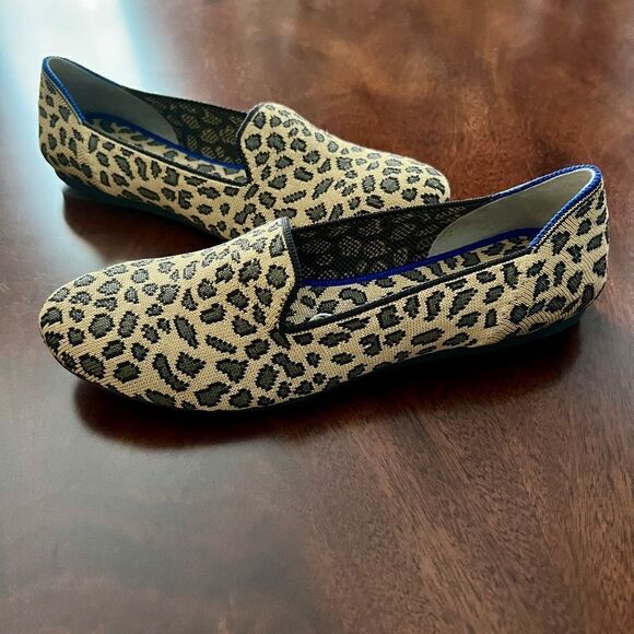 NWOB Women's Rothy's Animal Leopard Cheetah Print Flats Loafers Shoes Size 7 - Picture 1 of 4